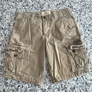 Hollister Men's Y2K Khaki Cargo Utility Shorts, Size 30, Gorpcore